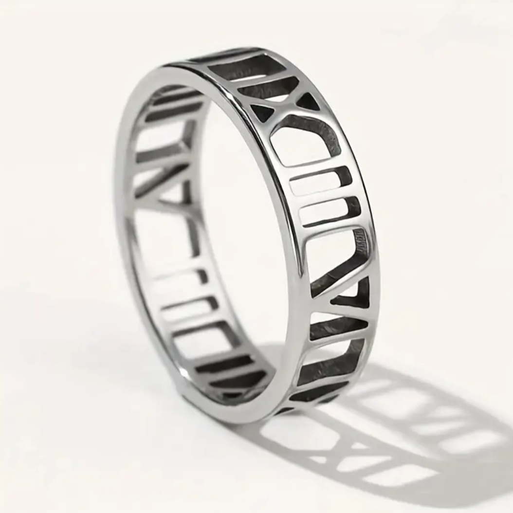 18 Kt Gold Over Titanium Roman Ring